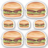 ハンバーガー ファストフード イラスト シール (正面)