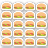 ハンバーガー ファストフード チートデー ご飯 メニュー プランナー シール (正面)