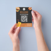 ハンバーガー ファストフード レストラン スキャンしてメニューを表示 チラシ (手)