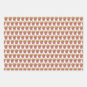 ハンバーガー&フライドファストフードチーズバーガーフランスのフライ ラッピングペーパーシート (正面3)