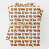 ハンバーガー&フライドファストフードチーズバーガーフランスのフライ ラッピングペーパーシート (インサイチュ)