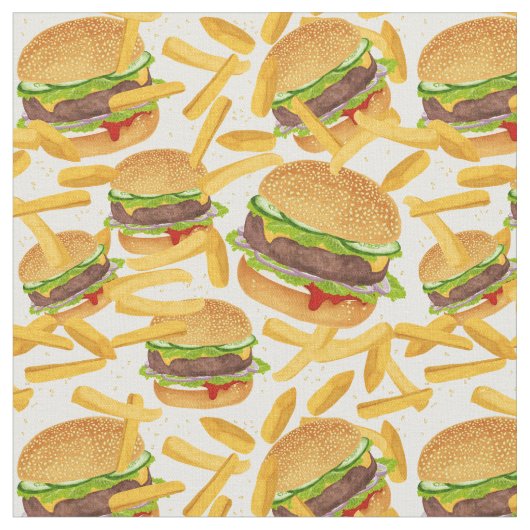 ハンバーガー&フライ ファブリック (クローズアップ)