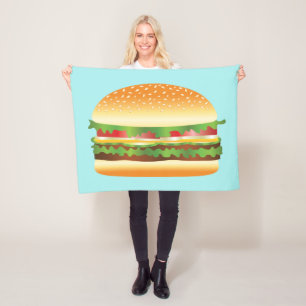ハンバーガー フリースブランケット