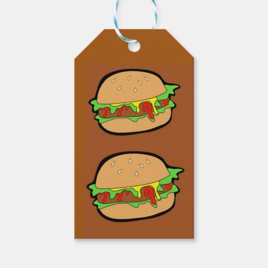 ハンバーガー ブラウン ギフトタグ (正面)