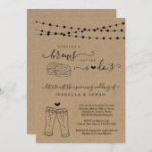 ハンバーガー&ブレウズウィズウィズドズカップルズブライダルシャワー 招待状 (正面/裏面)