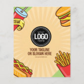 ハンバーガー・ホットドッグ テーマでお店のロゴをカスタマイズ | チラシ (裏面)
