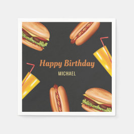ハンバーガー ホットドッグ BBQ グリル フード お誕生日おめでとう スタンダードカクテルナプキン