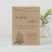 ハンバーガー&ボンファイヤーウィドスカップルブライダルシャワー 招待状 (スタンド正面)