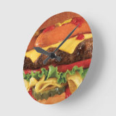ハンバーガー ラウンド壁時計 (傾斜)