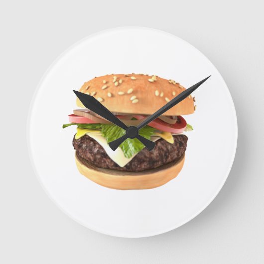 ハンバーガー ラウンド壁時計 (正面)