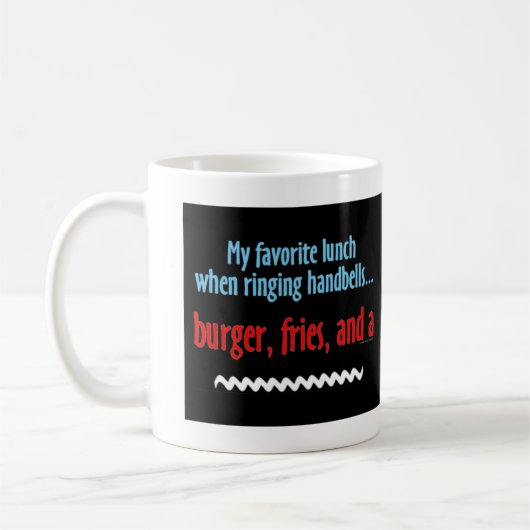ハンバーガー、揚げ物および振動 コーヒーマグカップ (左)