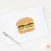 ハンバーガー 楕円形シール (封筒)