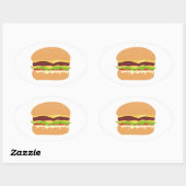 ハンバーガー 楕円形シール (シート)