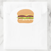 ハンバーガー 楕円形シール (バッグ)