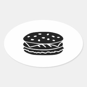 ハンバーガー 楕円形シール