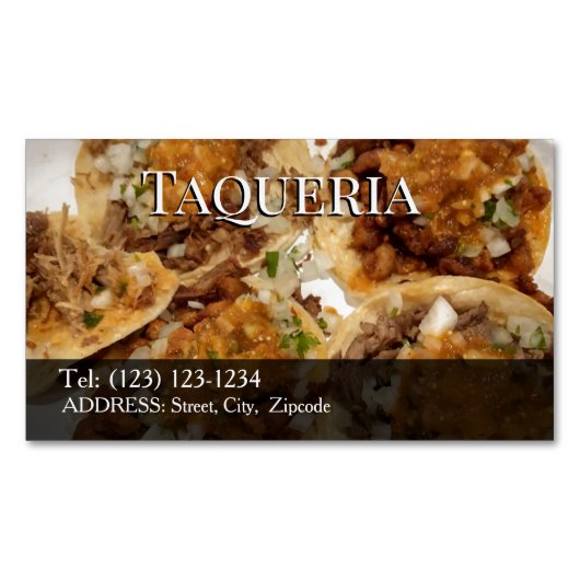 ハンバーガー 編集可能 ビジネスカード マグネット名刺 (正面)