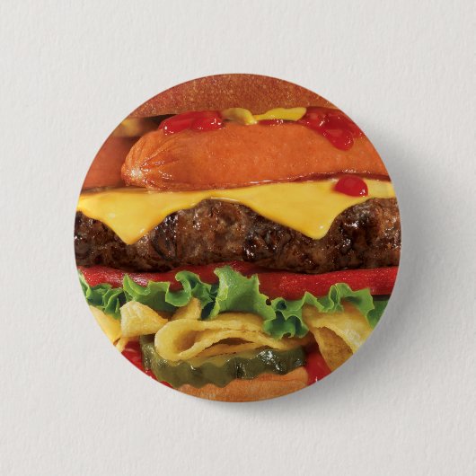 ハンバーガー 缶バッジ (正面)