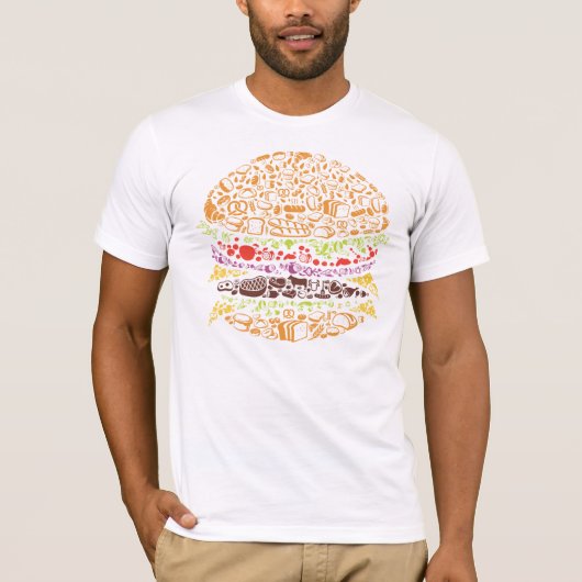 ハンバーガー,食べ物,パン,ファーストフード,グリル Tシャツ (正面)