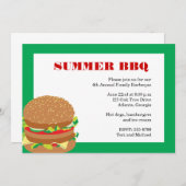 ハンバーガー- bbqのパーティの招待状 招待状 (正面/裏面)
