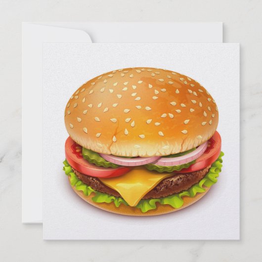 ハンバーガー BBQ クックアウト - 7月4日 招待状 (正面)