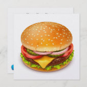 ハンバーガー BBQ クックアウト - 7 月 4 日 招待状 (正面/裏面)