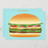 ハンバーガー BBQ パーティー 招待状 (正面/裏面)