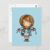 ハンバーグのハートの郵便はがき ポストカード (正面/裏面)