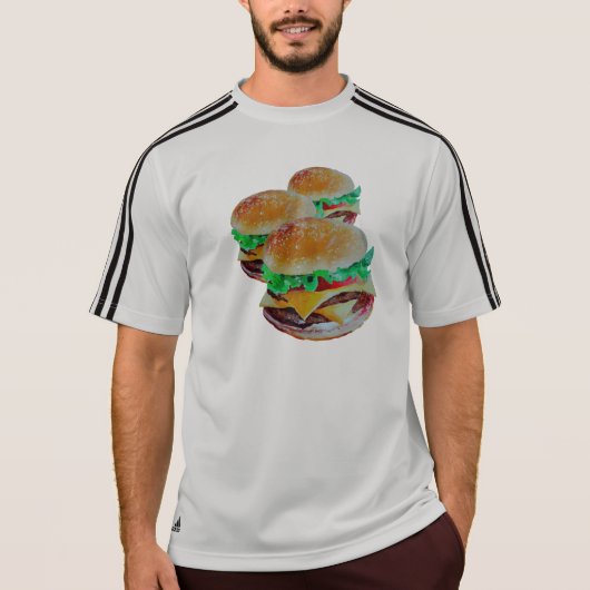 ハンバーグアクティブ衣服、オリジナルポップ・アートのアートデザイン Tシャツ (正面)