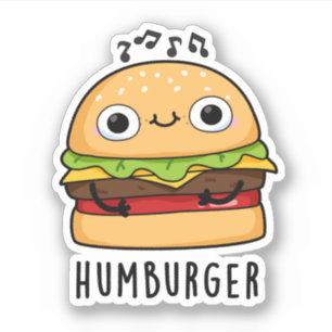 ハンバーグハおもしろいンミングバーガープン シール