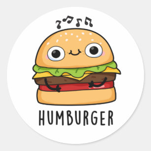 ハンバーグハおもしろいンミングバーガープン ラウンドシール