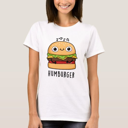 ハンバーグハおもしろいンミングバーガープン Tシャツ (正面)