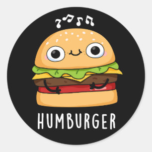 ハンバーグハおもしろいンミンバーガープンダークBG ラウンドシール