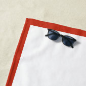 ハンバーグパンかわいい赤ストライプの白カフェかわいいおもしろい ビーチタオル (インサイチュ)