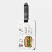 ハンバーグパーソナライズされたチーズバーガーファストフード ラゲッジタグ (裏面縦)