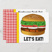 ハンバーグ食べよ!招待状 招待状 (正面/裏面)