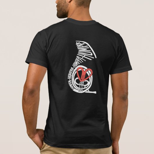 ハンパラブ 赤いバックのダークAA Tシャツ (裏面)