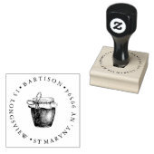 ハンパージャムラウンドの保存差出人住所 ラバースタンプ (押印)