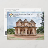 ハンピのモニュメントのグループ – Lotus Mahal ポストカード (正面/裏面)
