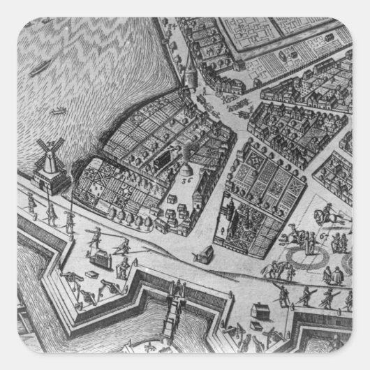 ハンブルクの地図 スクエアシール (正面)