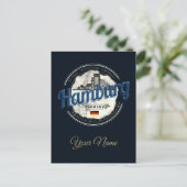 ハンブルクスカイラインドイツヴィンテージホリデースーベリー シーズンポストカード (スタンド正面)