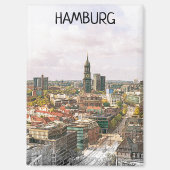 ハンブルクスタイリッシュドイツハンセシュタットシティビュー マグネット (正面)