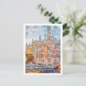 ハンブルクドイツ有名な旅行プレイスウォーターカラー ポストカード (スタンド正面)