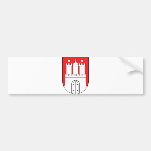 ハンブルクドイツ記号公式の紋章付き外衣 バンパーステッカー (正面)