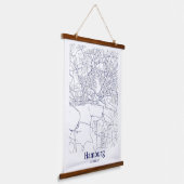 ハンブルクモダンドイツシティの地図 吊り下げ型タペストリー (傾斜あり)
