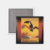 ハンブルクルーズ広告ヴィンテージ磁石 マグネット (正面/裏面)