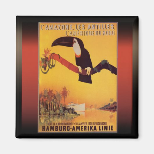 ハンブルクルーズ広告ヴィンテージ磁石 マグネット (正面)