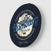 ハンブルクヴィンテージシティドイツ土産 ラージ壁時計 (傾斜)