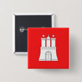 ハンブルク国旗のボタン 缶バッジ (正面&裏面)