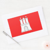 ハンブルク国旗の長方形ステッカー 長方形シール (封筒)