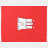 ハンブルク国旗フリースブランケット フリースブランケット (正面(横))